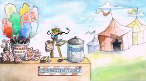 Det förlorade ägget: Slim och Mupont besöker cirkusen och hamnar mitt i en äggrullningstävling.