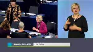 Yle Uutiset Viikko viitottuna: EU:n parlamentin puhemiesvaalissa oli myös viittomakielinen ehdokas: 24.01.2017 10.58