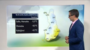 Sääennusteita: Sääennuste klo 18 (S): 18.09.2016 18.36
