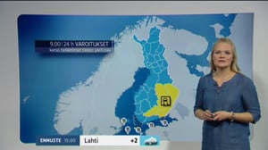 Sääennusteita: Sääennuste klo 9.00: 25.10.2016 09.00