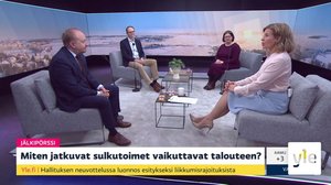 Miten jatkuvat sulkutoimet vaikuttavat talouteen, EU:n elpymispaketin rahojen käyttö Suomessa: 23.03.2021 08.19