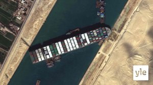 Konttialus tukki Suezin kanavan lähes viikoksi: 30.03.2021 10.52