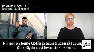 Viittomakieliset kuntavaaliehdokkaat: Jonne Uotila (kesk.), Uusikaupunki: 18.05.2021 15.00