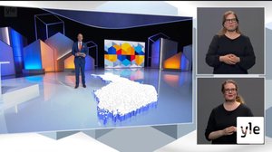 Kuntavaalien tulosilta viittomakielelle tulkattuna: 14.06.2021 01.10