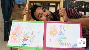 Emil visar BUU-klubbisarnas konstverk (S): 13.10.2021 11.18