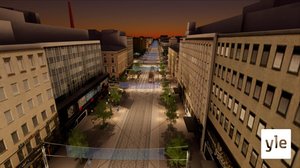 Hämeenkadun ylle syttyvät tänään valoverhot – tältä ne näyttävät aamuhämärässä: 29.10.2021 07.37