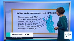 Sääennuste klo 18 (S): 10.11.2019 18.19