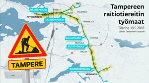 Historiallisen iso työmaa sekoittaa Tampereen liikenteen vuosiksi: 22.05.2018 10.42