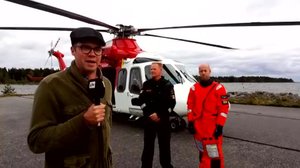 Lokalt live: Räddningshelikoptern från Umeå besöker Vallgrund: 14.09.2018 15.16