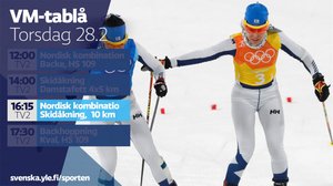 VM på skidor, nordisk kombination, 10 km (svenskt referat): 28.02.2019 17.00