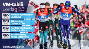 VM på skidor, nordisk kombination, lagtävling, 4 x 5 km (svenskt referat): 02.03.2019 16.51