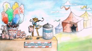 Det förlorade ägget: Slim och Mupont besöker cirkusen och hamnar mitt i en äggrullningstävling.