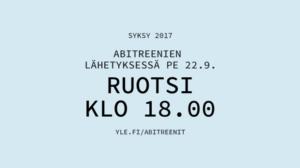 Abitreenit yo-koelähetys syksy 2017: Ruotsi