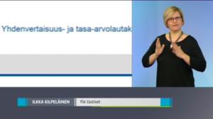 Yle Uutiset Viikko viitottuna: Kuurosokean syrjinnästä tulkkipalvelun järjestämisessä on tehty tärkeä ennakkopäätös: 24.01.2017 10.54