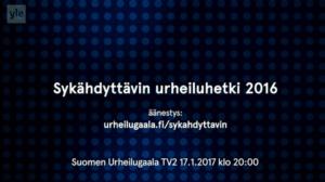 Suomen Urheilugaala: Yleisöäänestys: 14.12.2016 20.55