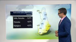 Sääennusteita: Sääennuste klo 18 (S): 18.09.2016 18.36