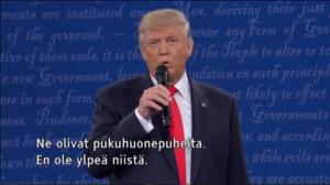 Yle Uutisluokka Triplet: Trump joutui pyytämään anteeksi (S): 11.10.2016 11.34
