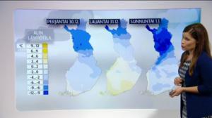 Sääennusteita: Sääennuste klo 18 (S): 29.12.2016 18.34