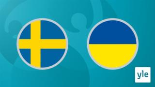 Jalkapallon Euro 2020: Neljännesvälierä Ruotsi - Ukraina: 30.06.2021 00.44