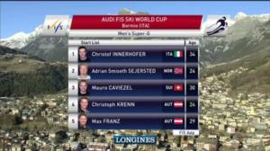 Bormio, miesten super-G: 29.12.2018 12.40