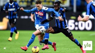 Jalkapallon Italian cup, välieräottelun 2. osaottelu Napoli - Inter: 14.06.2020 00.04
