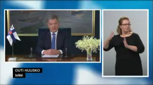 Tasavallan presidentin uudenvuodenpuhe viittomakielelle tulkattuna: 01.01.2017 12.15