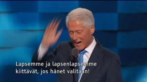 Bill Clinton puhui tunteikkaasti presidenttiehdokkaasta ja vaimostaan Hillary Clintonista: 27.07.2016 09.21