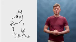 Muminfigurerna på finlandssvenskt teckenspråk