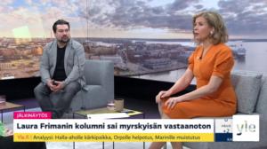Kuka saa kutsua itseään kirjailijaksi, Laura Frimanin hätkähdyttänyt kolumni, kulttuuripääkaupunkien kyseenalaiset konsultit: 01.04.2021 08.25