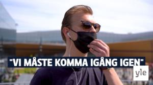 Kulturbranschen demonstrerade – Jazztrummisen Aleksi har inte haft en spelning på åtta månader: 03.06.2021 15.51