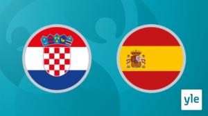 Jalkapallon EURO 2020: Neljännesvälierä Kroatia - Espanja: 28.06.2021 21.48