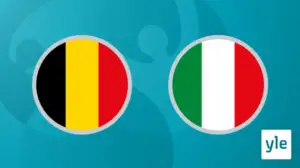 Jalkapallon EURO 2020: Puolivälierä Belgia - Italia: 03.07.2021 00.09