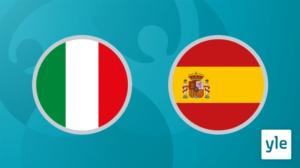 Jalkapallon EURO 2020: Välierä, Italia - Espanja: 07.07.2021 00.56