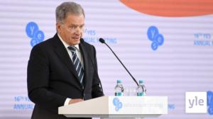 Presidentti Niinistö tapaa suomalaismediaa Kiovassa : 13.09.2019 15.34