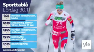 Världscupen i nordisk kombination, skidor 10 km (svenskt referat): 30.11.2019 15.35