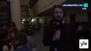 Svenska Yle Live: Finlands lucia Sara Ray i Helsingforsgymnasiet Lärkan: 13.12.2019 13.07