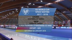 Pikaluistelun MC: Erfurt, toinen kilpailupäivä: 20.01.2018 22.00