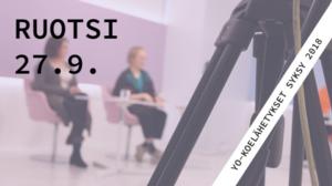 Ruotsi, yo-koelähetys, syksy 2018: 27.09.2018 19.41