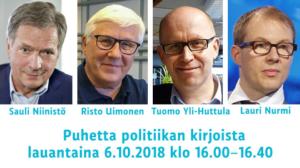 Turun Kirjamessut: Puhetta politiikan kirjoista: 06.10.2018 16.50