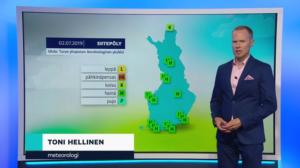 Sääennuste klo 18.00: 02.07.2019 18.45